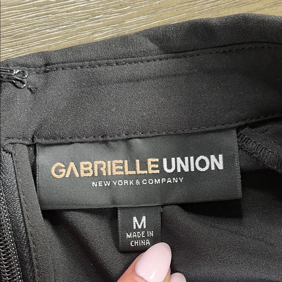 Gabrielle Union Black Faux Leather Corset Belted Jumpsuit M | boss babe cocktail - Picture 7 of 10